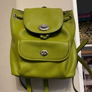 Coach Mini Turnlock Rucksack Green